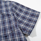 DAXUEN Short-sleeved plaid button-up shirt