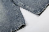 DAXUEN Wide-leg denim shorts with distressed finish
