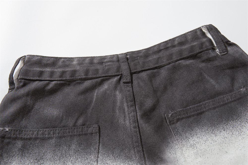 DAXUEN High-waisted wide-leg trousers with dip-dye effect