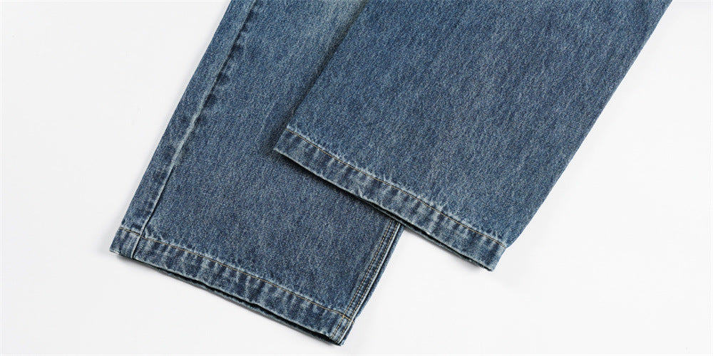 DAXUEN Distressed wide-leg jeans with pyramid studs