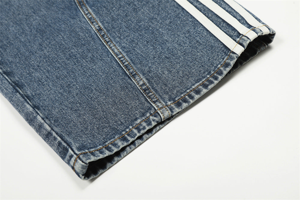 DAXUEN Loose wide leg denim jeans with stripes