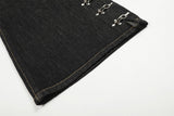 DAXUEN High-waisted wide-leg denim jeans with metal clasps