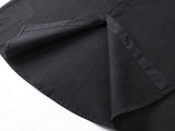 DAXUEN Gothic text button-up shirt in black and white