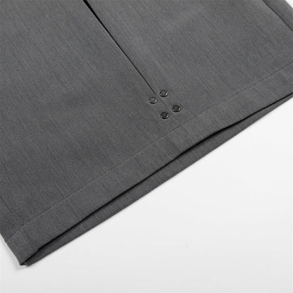 DAXUEN Cropped wide-leg trousers in medium-grey with decorative studs