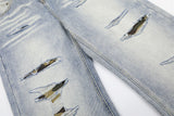 DAXUEN Distressed wide-leg jeans with camouflage pattern