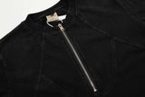 DAXUEN Black vintage washed short-sleeve t-shirt with zipper