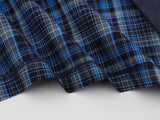 DAXUEN Color-block plaid button-up shirt