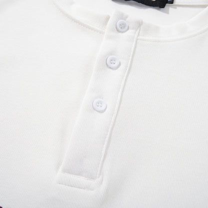 DAXUEN Short-sleeve Henley T-shirt with graphic design