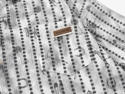 DAXUEN Short-sleeve button-up shirt with abstract graphics