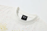 DAXUEN Speckled short-sleeved t-shirt with fireworks embroidery