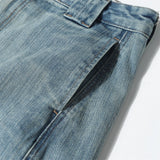 DAXUEN Light wash wide-leg denim culottes