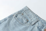 DAXUEN Light blue denim cargo shorts with multiple pockets