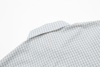 DAXUEN Short-sleeved plaid button-up shirt