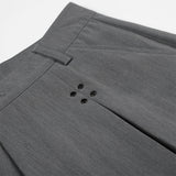 DAXUEN Cropped wide-leg trousers in medium-grey with decorative studs