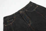 DAXUEN Wide-leg denim shorts with embroidery and contrasting stitching