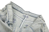 DAXUEN Men's loose-fit wide-leg acid-washed cargo shorts