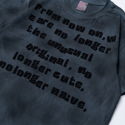 DAXUEN Short-sleeved crew neck T-shirt with text print