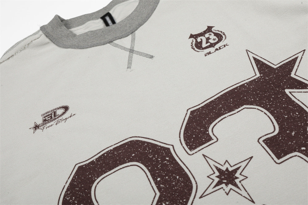 DAXUEN Oversized short-sleeve graphic t-shirt with contrast stitching