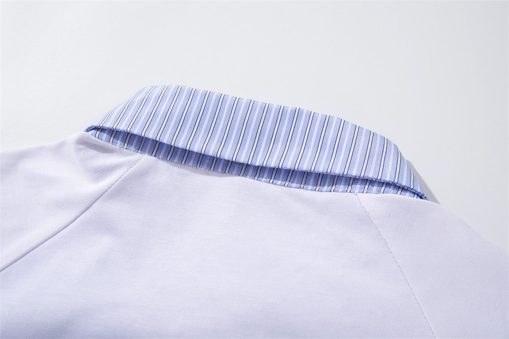 DAXUEN Color-blocked short-sleeved button-up shirt with graphic prints
