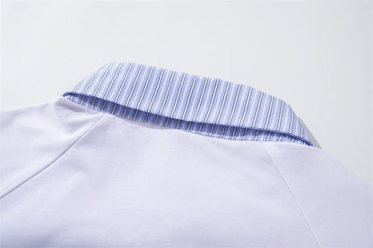 DAXUEN Color-blocked short-sleeved button-up shirt with graphic prints