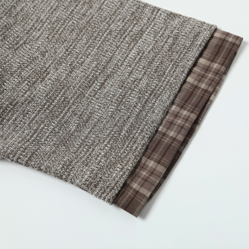 DAXUEN Layered plaid short-sleeved casual shirt