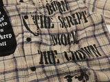 DAXUEN Short-sleeved plaid button-up shirt with graphic elements