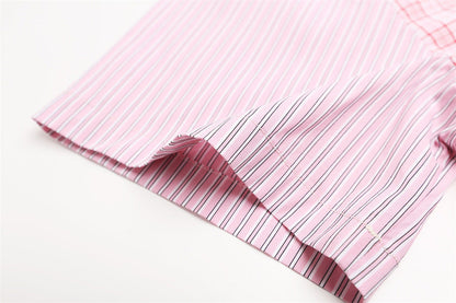 DAXUEN Short-sleeved button-up shirt with cartoon embroidery