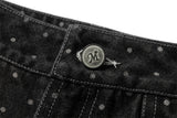 DAXUEN Dark grey wide-leg cropped cargo pants with polka dots