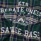 DAXUEN Plaid button-down shirt with embroidery