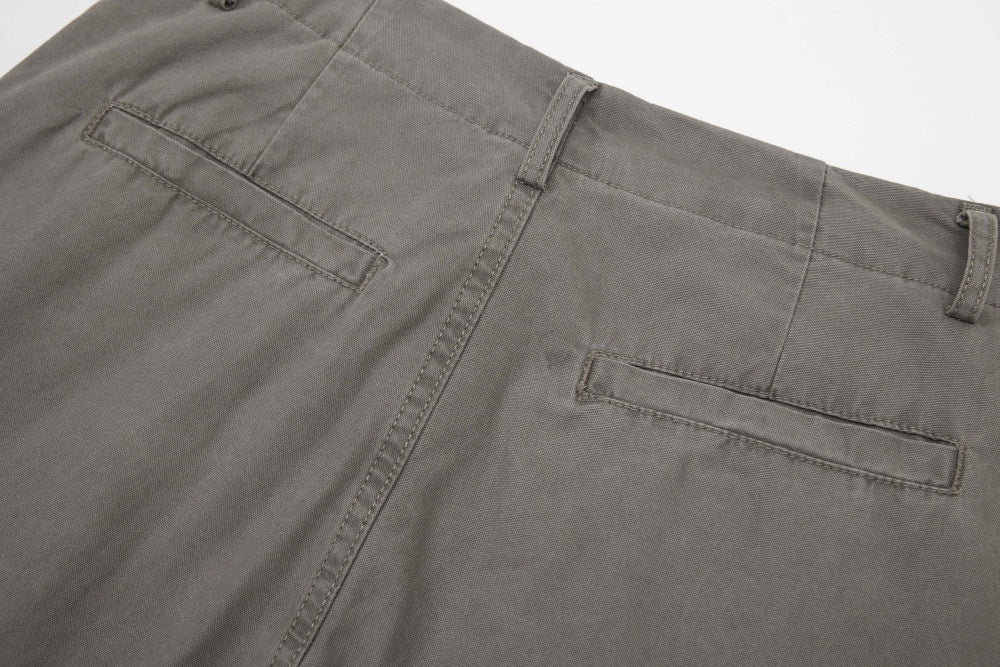 DAXUEN Layered wide-leg cargo shorts in olive-grey