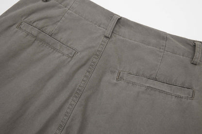 DAXUEN Layered wide-leg cargo shorts in olive-grey