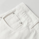 DAXUEN Wide-leg white denim shorts