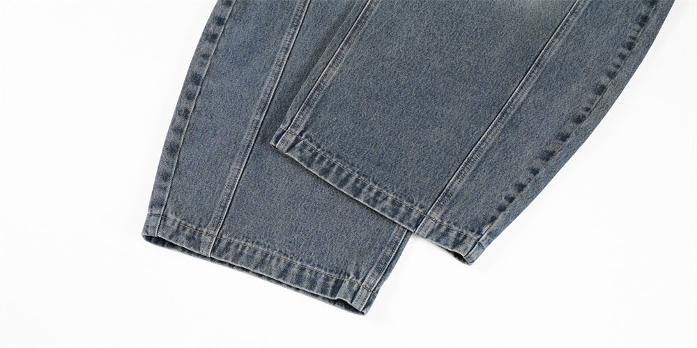 DAXUEN Loose-fitting wide-leg denim jeans with embroidered pockets