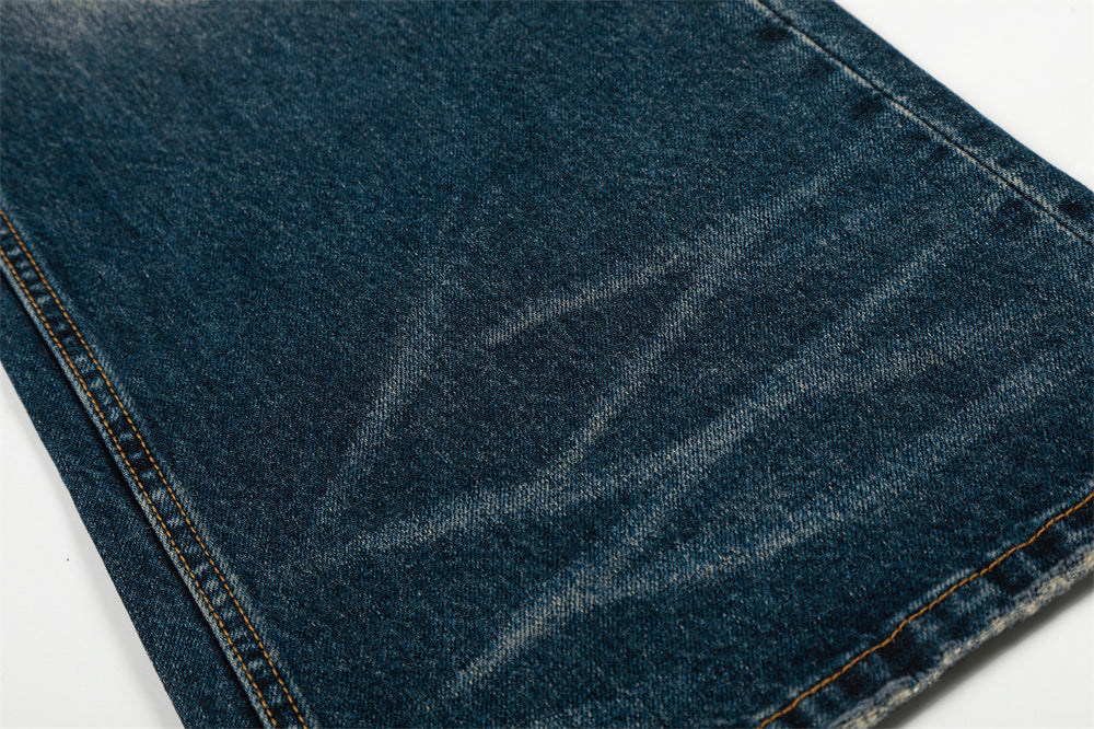 DAXUEN Distressed blue denim wide-leg jeans