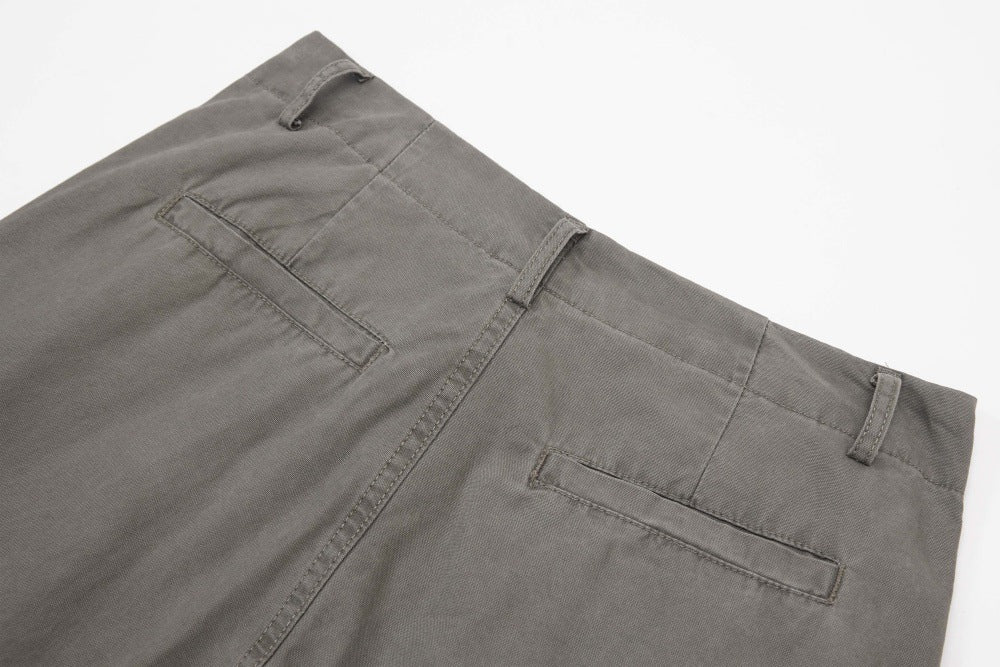 DAXUEN Layered wide-leg cargo shorts in olive-grey