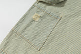 DAXUEN Faded greenish-blue wide-leg denim shorts with embroidery
