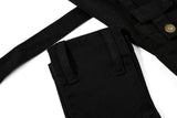 DAXUEN High-waisted black cargo pants with flared legs