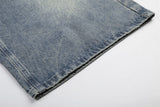 DAXUEN Wide-leg denim shorts with distressed finish