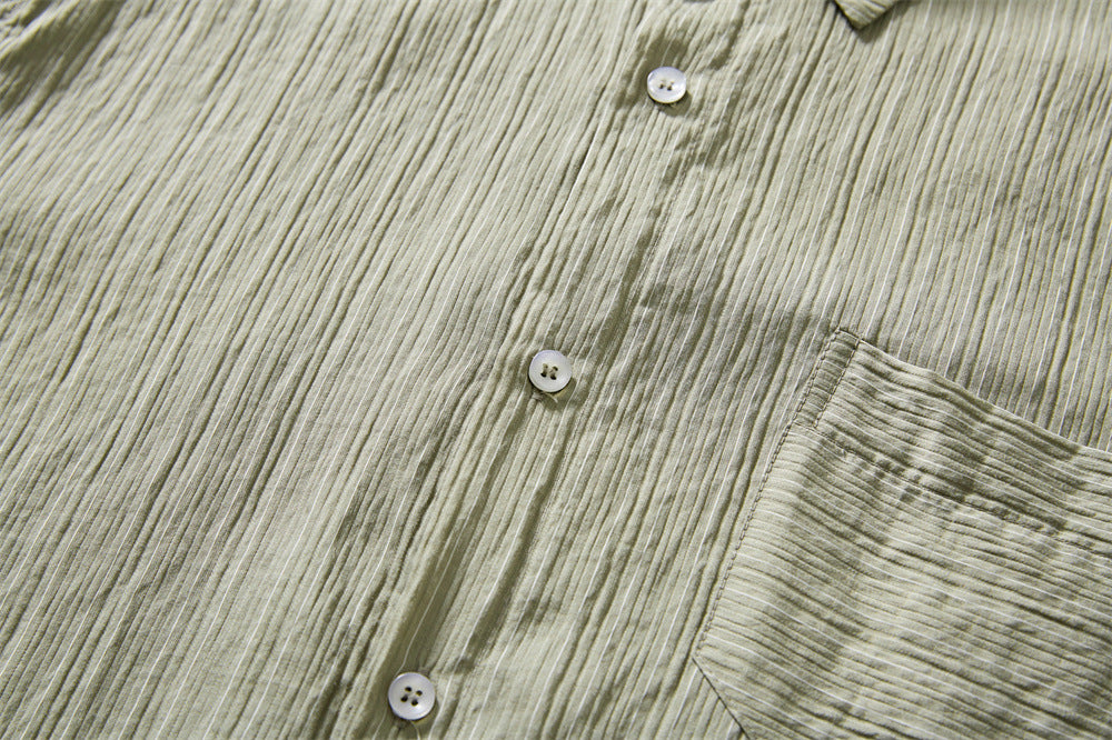 DAXUEN Textured short-sleeved button-up shirt