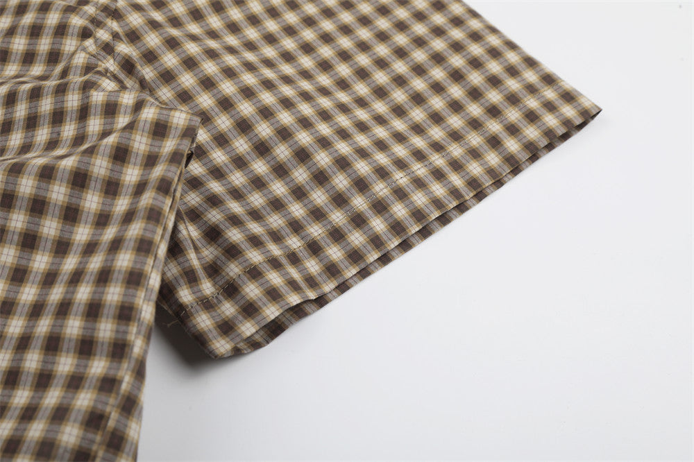DAXUEN Checked button-up shirt with short sleeves