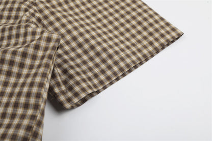 DAXUEN Checked button-up shirt with short sleeves