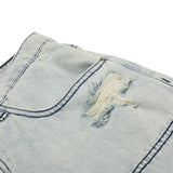 DAXUEN Men's loose-fit wide-leg acid-washed cargo shorts