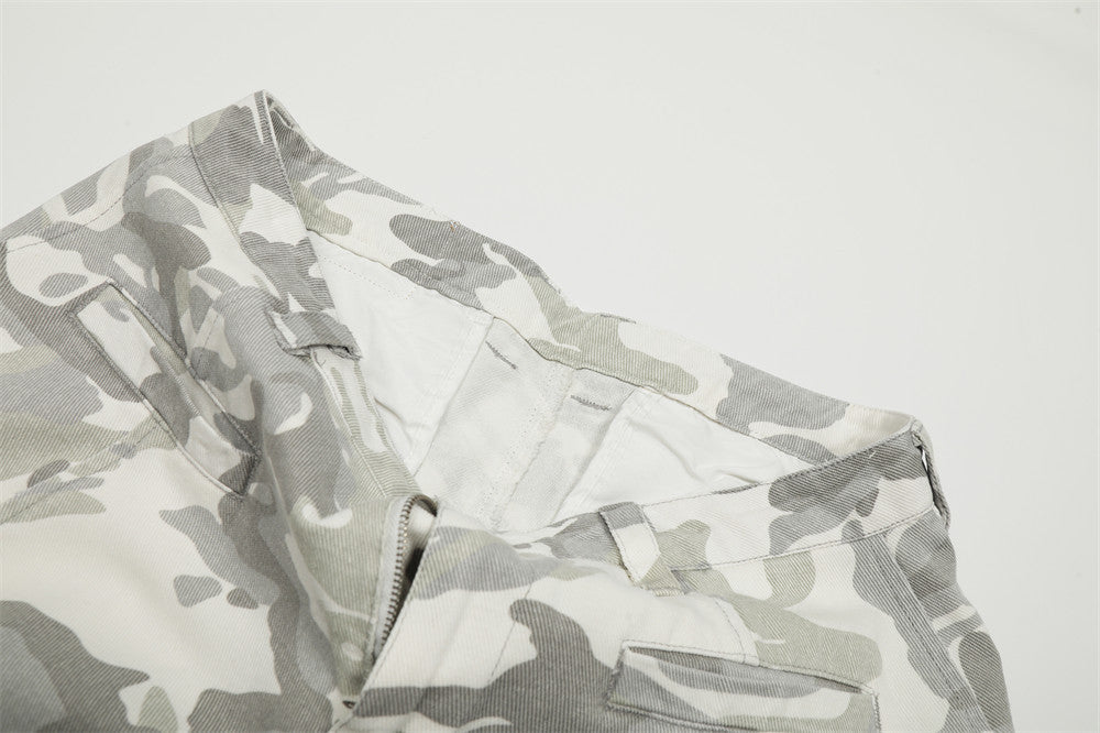 DAXUEN Wide-leg camouflage pants with pockets