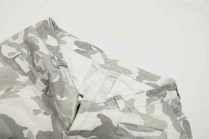 DAXUEN Wide-leg camouflage pants with pockets