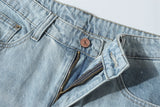 DAXUEN Light blue denim cargo shorts with multiple pockets