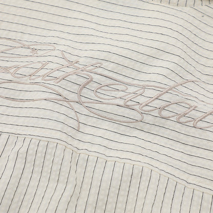 DAXUEN Short-sleeved button-up shirt with pinstripes and embroidery