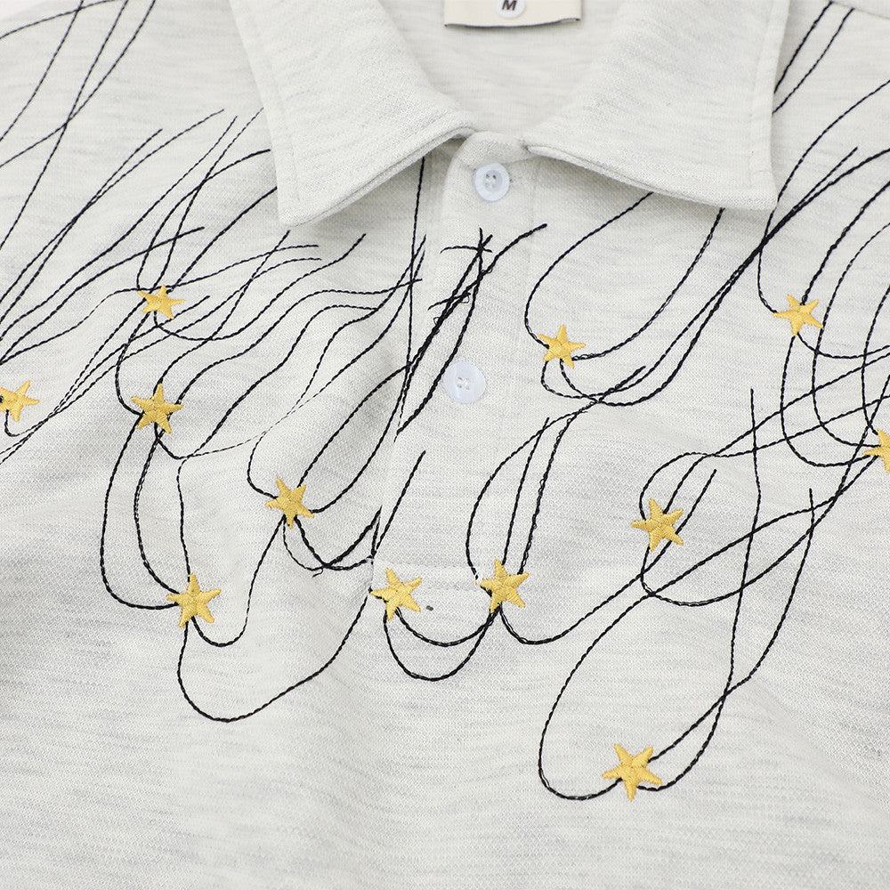 DAXUEN Short-sleeved polo shirt with star embroidery