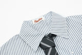 DAXUEN Striped oversized short-sleeve button-down shirt