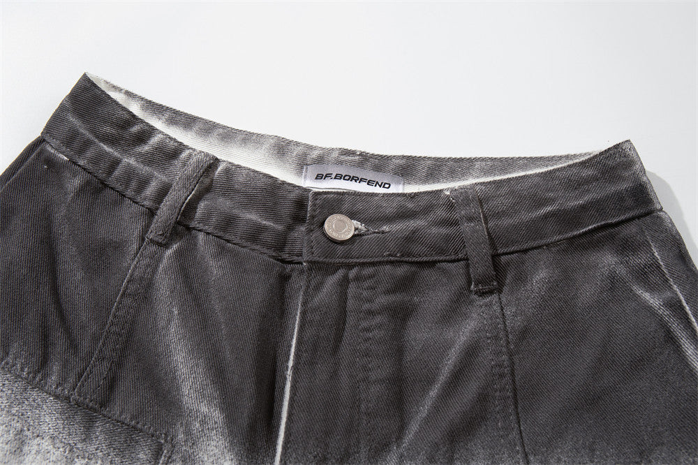 DAXUEN High-waisted wide-leg trousers with dip-dye effect