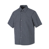 DAXUEN Men's short-sleeved plaid button-up shirt
